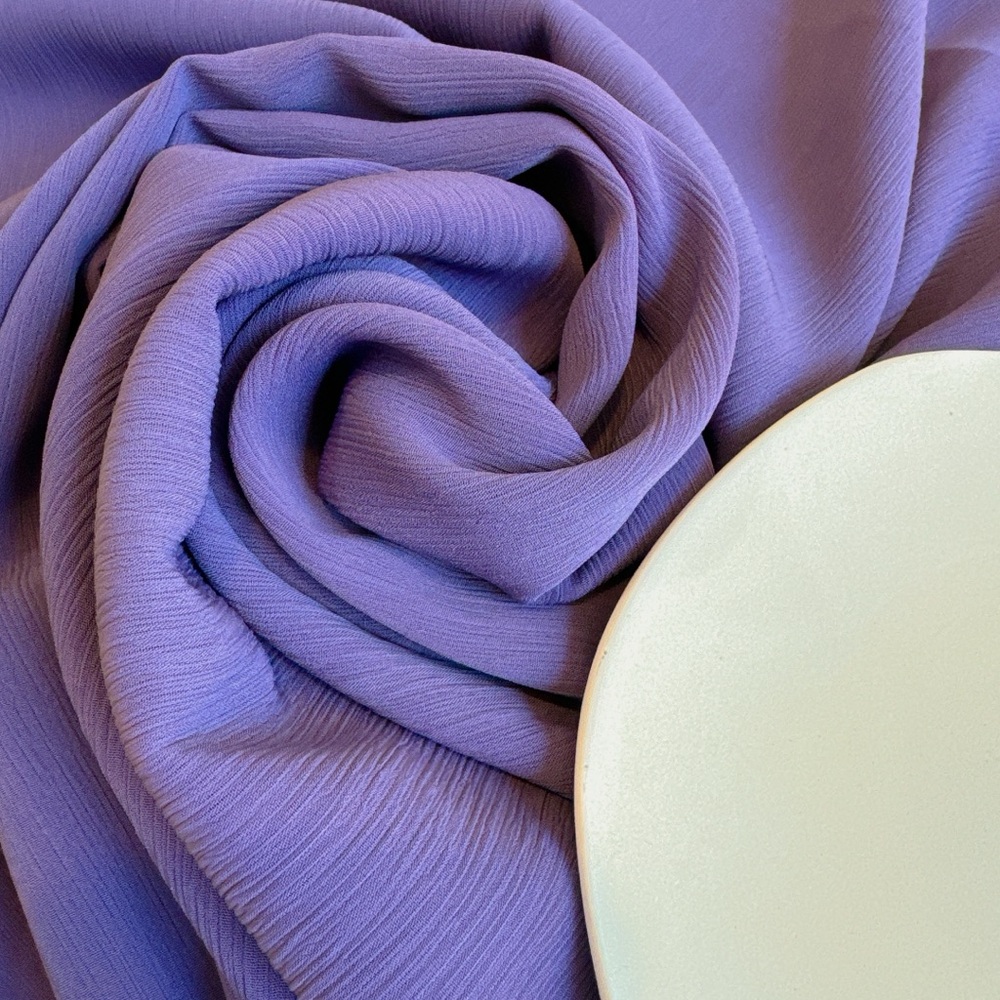 1.5 yds impulsive purple crepe chiffon